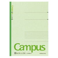 【キャンパスノート】 セミB5　30枚　B罫　緑　10冊