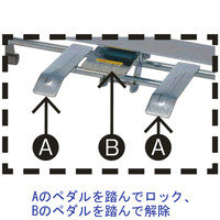 【台車】 金沢車輌 スチール2段台車 小 フットブレーキ付 NHT-104FB 耐荷重150kg荷重ブレーキ付 ブルー 1台