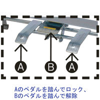 【台車】 金沢車輌 スチール網台車 大 フットブレーキ付 NHT-307FB 耐荷重300kg荷重ブレーキ付 1台（直送品）