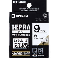 キングジム　テプラ　PROテープ　しっかり貼れてはがせる　9mm　白ラベル（黒文字）　1個　SS9KEW