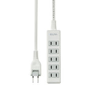 朝日電器（ELPA）　電源タップ　コンパクトタップ　2P式/5個口/5m　LPT-505N（W）　1個