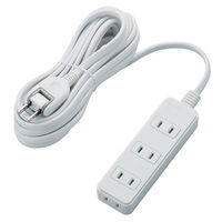 延長コード 電源タップ 5m 2ピン コンセント 4個口 ほこり防止シャッター 白 T-ST02-22450WH エレコム 1個（直送品）