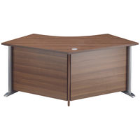 【組立設置込】デザイナライン 120度天板デスク ウォルナット 1台（3梱包）（取寄品）