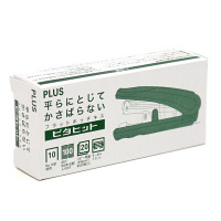 プラス フラットホッチキス ピタヒット 20枚とじ グリーン 緑 5個 30997