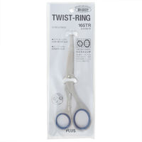 プラス　はさみ　ステンレス　ツイストリング　エクストラ　全長165mm　ブルー　SC-165TR　34920　3本