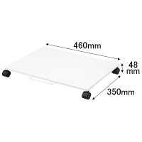 リヒトラブ(LIHIT LAB.) 机下台 幅460mm スライド式（キャスター付き） 白（ホワイト） A7370-0 3台