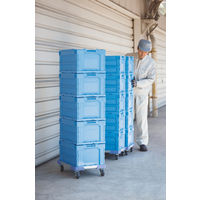 【折りたたみコンテナ】 三甲 「現場のチカラ」 サンクレットオリコン 40L ライトブルー 1セット（5個入×20箱）  オリジナル