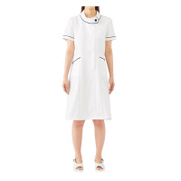 AITOZ（アイトス） ロールカラーワンピース（ナースワンピース） 医療白衣 半袖 ホワイト M 861110-001