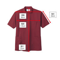 住商モンブラン メンズケーシー（医務衣） 医療白衣 半袖 ワイン M 72-946