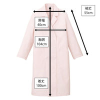 住商モンブラン 女子長袖診察衣ピンク ダブル M 81-386 1枚　白衣　ドクターコート　レディース