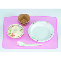 台和 ノンスリップマット 介護 食器   ピンク HS-N19 1枚