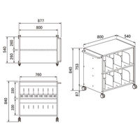 ビジネスアシスト ブックラックワゴン 両面2段 オレンジ 1台 オリジナル