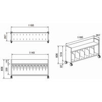 【在庫限り】アスクル ビジネスアシスト デスクワゴン 幅1180mm ネイビー 1台  オリジナル