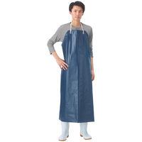 【防水エプロン】 川西工業 ビニール防水エプロン 綿紐タイプ #4030 ネイビー L 1枚