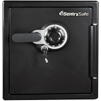 【設置込】セントリー ダイヤル式耐火・耐水金庫 (1時間耐火) 33.6L ブラック JFW123DE 1台（取寄品）