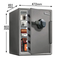 【設置込】セントリー テンキー式耐火・耐水金庫 （1時間耐火） 56.6L ガンメタルグレー 幅472×奥行491×高さ603mm 1台（直送品）