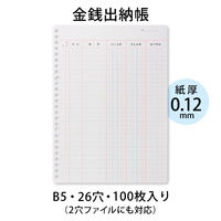 日本ノート 帳簿リーフ B5 金銭出納帳 リフ306 1セット（300枚：100枚入×3冊）