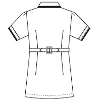 フォーク　チュニック　M　ホワイト×ネイビー　2005CR-1M　　白衣（直送品）