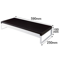 リヒトラブ(LIHIT LAB.) 机上台 幅590mm 引き出し付 黒（ブラック） A7338-24