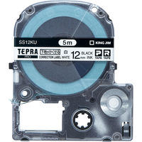 テプラ TEPRA PRO【純正】テープ 下地がかくせるラベル 幅12mm 白ラベル(黒文字) SS12KU 1個 キングジム