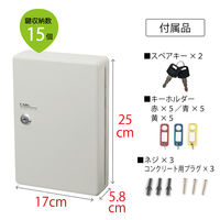 【キーボックス】 カール事務器 キーボックス（コンパクトサイズ） CKB-C15-I 15個吊 1セット