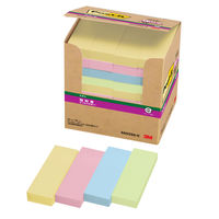 スリーエム(3M) ポストイット ふせん 付箋 強粘着・再生紙 75mm×25mm パステルカラー4色 1箱（40冊入） 5002SS-K