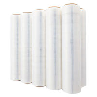 「現場のチカラ」ストレッチフィルム エコノミータイプ 14μm 500mm×300m巻 透明 ST14 1箱（6本入） アスクル  オリジナル