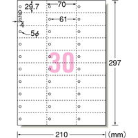 エーワン（A-one）マルチカード POP・プライスカード・値札用 ミシン目  プリンタ兼用  A4  30面  5シート 51163×5袋
