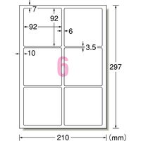 エーワン（A-one）屋外でも使えるラベルシール 備品ラベル つや消しフィルム レーザー 耐水 A4 ホワイト 6面  5シート 31065×5袋
