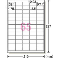 エーワン（A-one）ラベルシール 下地が隠せて透かしても読めない プリンタ兼用 封筒 シール ステッカ― A4 65面 12シート 31673×5袋