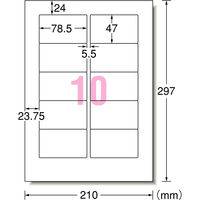 エーワン（A-one）ラベルシール パッケージラベル  光沢紙 インクジェット 封筒  A4  10面  10シート 29227×2袋