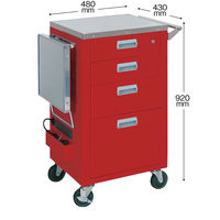 松吉医科器械 マイスコ救急カート（コンパクトタイプ/レッド） MY-4650R 1台 24-3320-00（直送品）