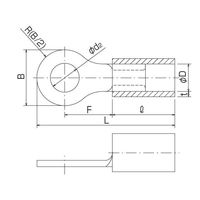 冨士端子工業 銅線用絶縁被覆付圧着端子(V型) V5.5ー5 (トウメイ) 100個入 1セット(500個:100個×5袋)（直送品）