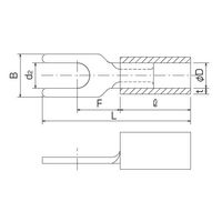 冨士端子工業 絶縁被覆付先開型圧着端子(V型) V5.5ーYAS6 (キ) 100個入 1セット(500個:100個×5袋)（直送品）