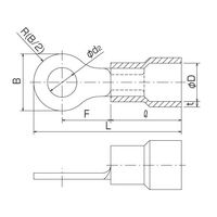 冨士端子工業 銅線用絶縁被覆付圧着端子(BT型) BT5.5ー14 (シロ) 100個入 1袋(100個)（直送品）