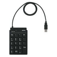 バッファロー スリムテンキーボード USB2.0ハブ（2ポート）/Tabキー付き 有線 パンタグラフ ブラック BSTKH08BK 1台（直送品）