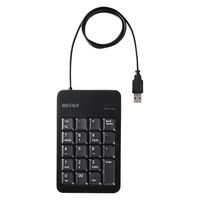 バッファロー 有線テンキーボード Tabキー/USBハブ付き メンブレン ブラック BSTKH100BK 1台（直送品）
