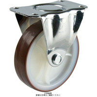 ナンシン 一般キャスター固定タイプ 126mmゴム・グレー車輪付 KMー125mm 1セット(4個)（直送品）