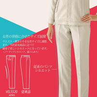 ミドリ安全 作業服 ベルデクセル 女性用 交織ストレッチ 帯電防止 パンツ VELS520 11 アイボリー 3126104805 1点（直送品）