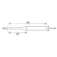 喜一工具 PROCHI PRCー2LN50M40 超硬2枚刃ロングネックE/M 5.0X40 1本（直送品）