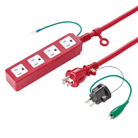 サンワサプライ 電源タップ（高強度タップ） レッド 踏みつけ・よじれ・挟み込み対応/RoHS指令対応 3P式 4個口 5m TAP-HP4-5R 1個（直送品）