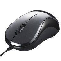バッファロー 有線　ＢｌｕｅＬＥＤ光学式マウス　静音／３ボタン　ブラック BSMBU100BK 1台（直送品）