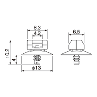 ヘラマンタイトン 導電性ファーツリーマウント FT3ーNC 100個入 FT3-NC 1袋(100個)（直送品）