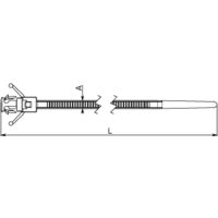 省スペース用プッシュマウントタイ(矢じりタイプ・オフセット) LRT18RWPM4.8 100本入 1セット(300本:100本×3袋)（直送品）
