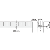 ヘラマンタイトン 粘着剤付エッジプロテクタ THAー032ーBー250 50本入 1袋(50本)（直送品）