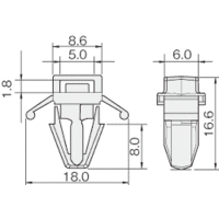 ヘラマンタイトン プッシュマウント(矢じりタイプ) PM7 100個入 1セット(200個:100個×2袋)（直送品）