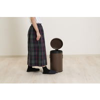 スチール ラウンドペダルペール 12L ブラウン 34744 1個 不二貿易（直送品）