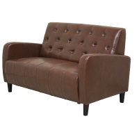 後藤家具物産 2Pソファ 皮革合皮 PVC 座面ポケットコイル仕様 レトロアンティーク調 ライトブラウン SO-09lbr 1脚（直送品）