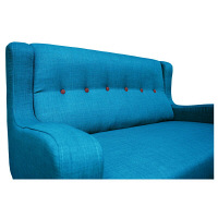 後藤家具物産 2Pソファ ファブリック 背もたれのボタンが可愛い 座面Sバネ入り ブルー SO-25bl 1脚（直送品）