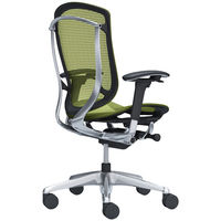 CC81BR FPG5 オカムラ コンテッサ セコンダ 可動肘 座メッシュ ハイバック ポリッシュフレーム ブラックボディ グリーン 1脚（直送品）